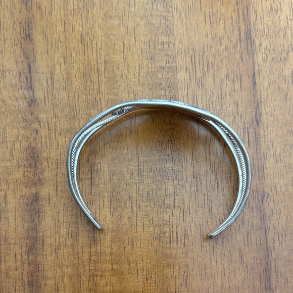 Vintage Mexican Silver Abalone Cuff Bracelet - Picture 10 of 10